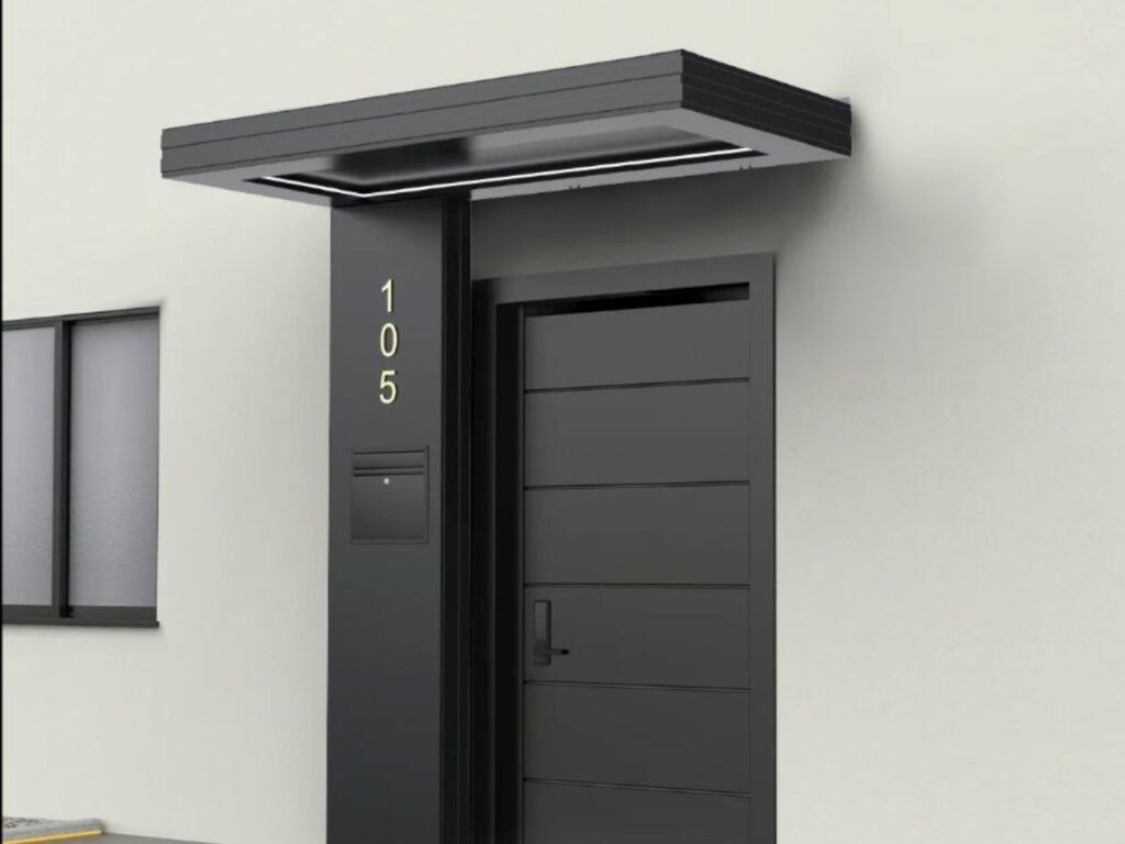 Alüminyum Işıklı Sundurma Vera Viela Mono Left 200 cm x 90 cm Ledli Posta Kutulu