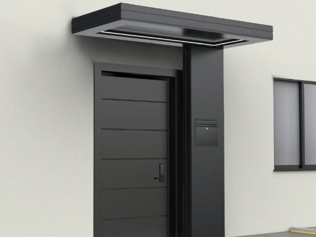 Alüminyum Işıklı Sundurma Vera Viela Mono Right 200 cm x 90 cm Ledli Posta Kutulu