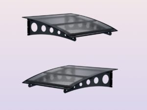 Metal taşıyıcılı Kapı Üstü Pratik Sundurma Oval Serisi Antrasit Ayak Şeffaf Levha - ürün görseli 10