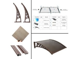 Pratik Sundurma Kapı Pencere Üstü 100x150 cm Kahve 6 mm Bronz Levha - ürün görseli 2