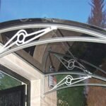 TF Prolüx Kapı Üstü 15,17 Alüminyum Ayaklı Sundurma 170x150 Gri 4 mm Solid Levha