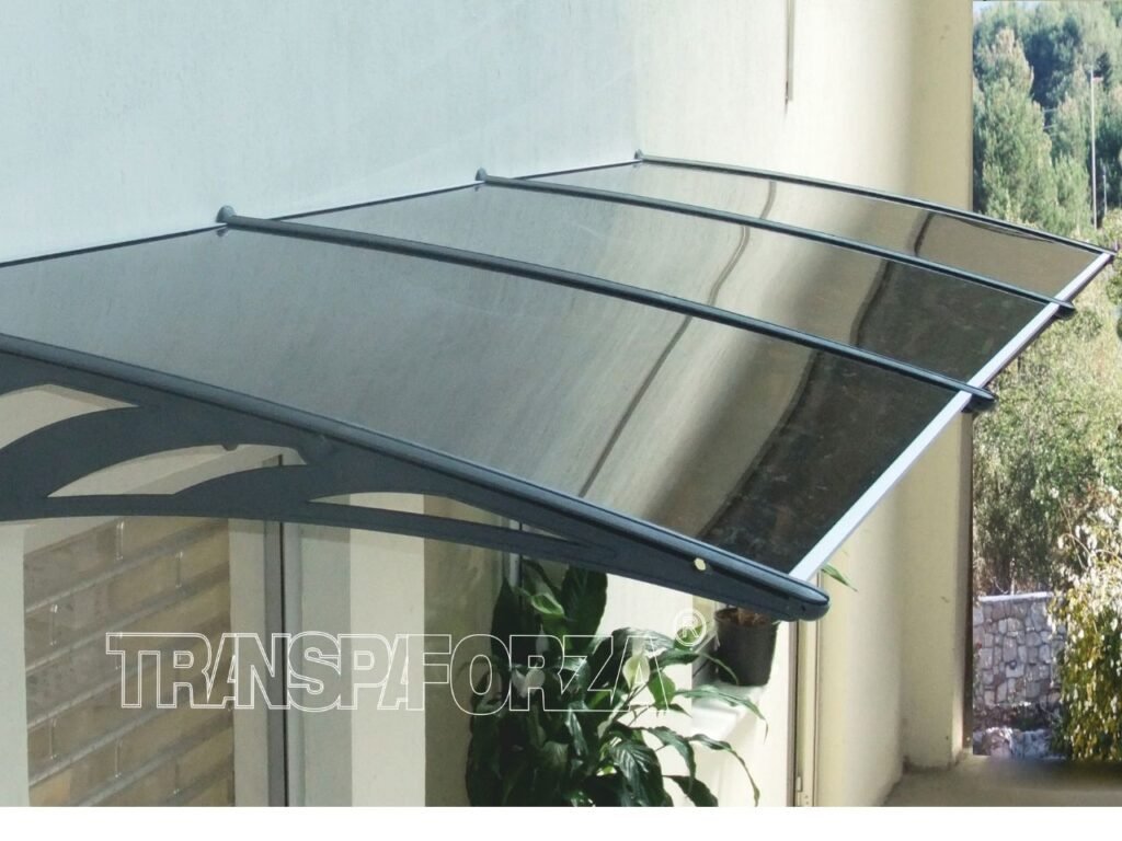 Transpaforza TF STD 1.12 Kapı Üstü Sundurma 360x100 Gri 3 mm Solid levha