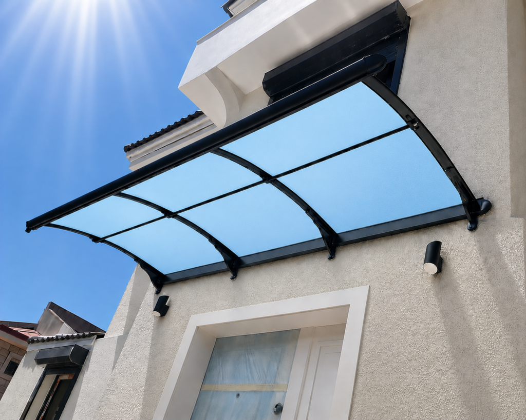 Yağmur Oluklu Sundurma 300x125 cm 3 mm Solid Açık Mavi