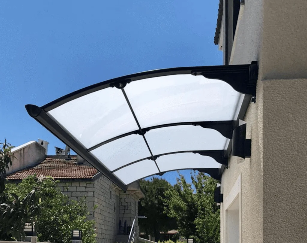 Yağmur Oluklu Sundurma 300x125 cm 3 mm Solid Buz Beyazı